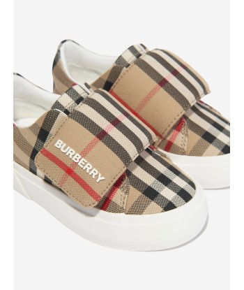 Burberry Kids James Trainers in Archive Beige Check est présent 