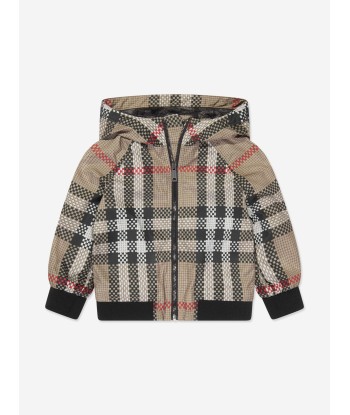 Burberry Baby Boys Mini Troy Zip Up in Archive Beige Check rembourrage situé sous