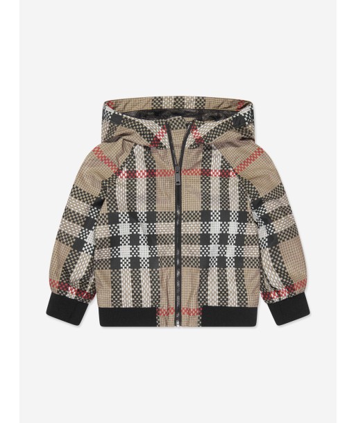 Burberry Baby Boys Mini Troy Zip Up in Archive Beige Check rembourrage situé sous