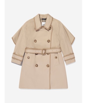 Burberry Girls Millicent Long Coat in Soft Fawn de technologie