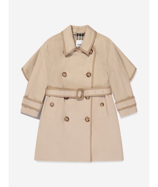 Burberry Girls Millicent Long Coat in Soft Fawn de technologie