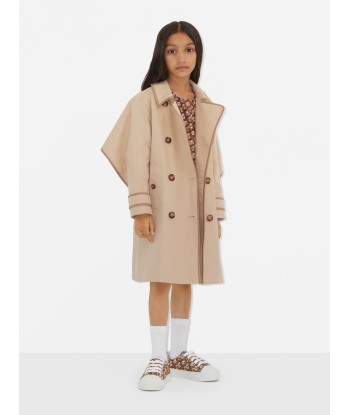 Burberry Girls Millicent Long Coat in Soft Fawn de technologie