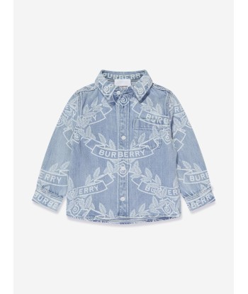 Burberry Baby Boys Owen Crest Shirt in Blue d'Europe débarque