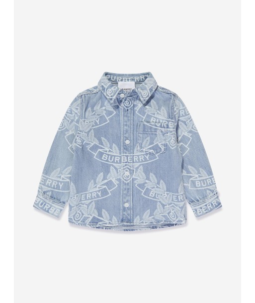 Burberry Baby Boys Owen Crest Shirt in Blue d'Europe débarque