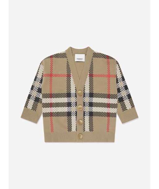 Burberry Baby Boys Johnny Cardigan in Archive Beige Check Les magasins à Paris