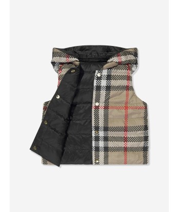 Burberry Girls Oaklee Gilet in Archive Beige Check Amélioration de cerveau avec