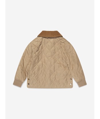 Burberry Girls Otis Quilted Coat in Beige ouvre sa boutique