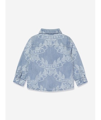 Burberry Baby Boys Owen Crest Shirt in Blue d'Europe débarque