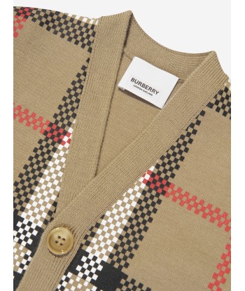 Burberry Baby Boys Johnny Cardigan in Archive Beige Check Les magasins à Paris