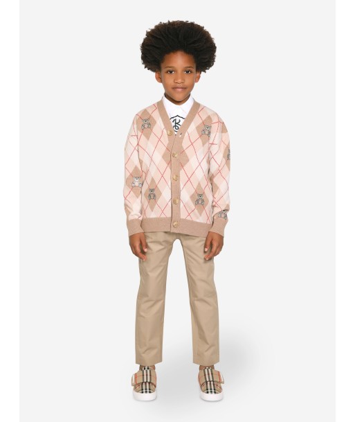 Burberry Boys Baile Bear Argyle Cardigan in Beige s'inspire de l'anatomie humaine