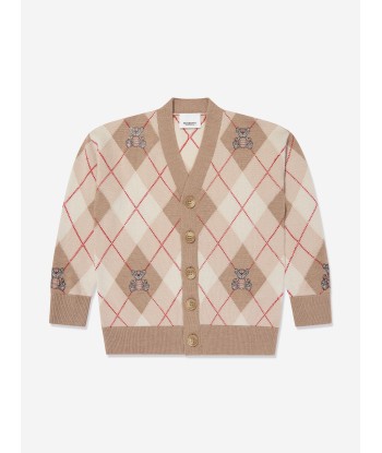 Burberry Boys Baile Bear Argyle Cardigan in Beige s'inspire de l'anatomie humaine