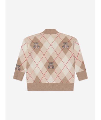 Burberry Baby Boys Baile Bear Cardigan in Soft Fawn suggérées chez