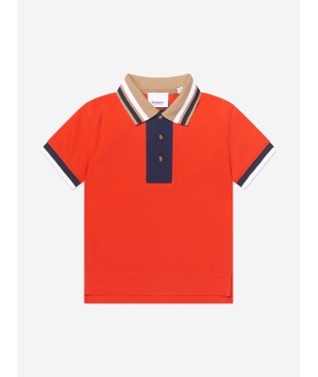 Burberry Boys Douglas College Polo Shirt in Red du meilleur 