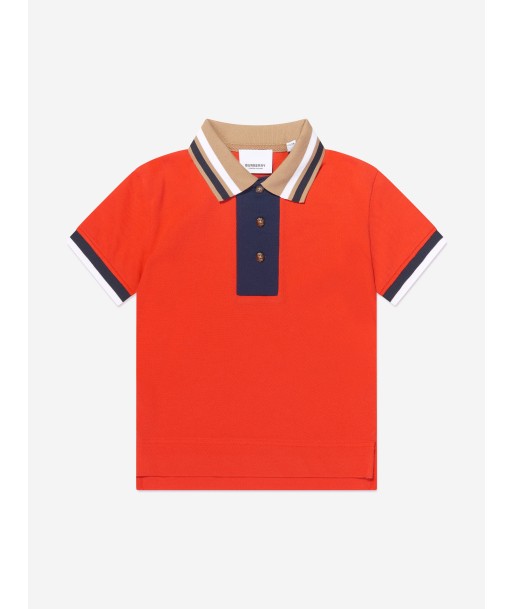 Burberry Boys Douglas College Polo Shirt in Red du meilleur 