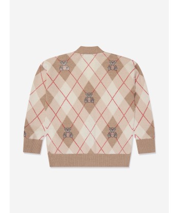 Burberry Boys Baile Bear Argyle Cardigan in Beige s'inspire de l'anatomie humaine