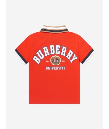 Burberry Boys Douglas College Polo Shirt in Red du meilleur 