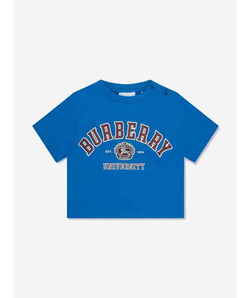 Burberry Baby Boys Mini Cedar College T-Shirt in Blue en linge