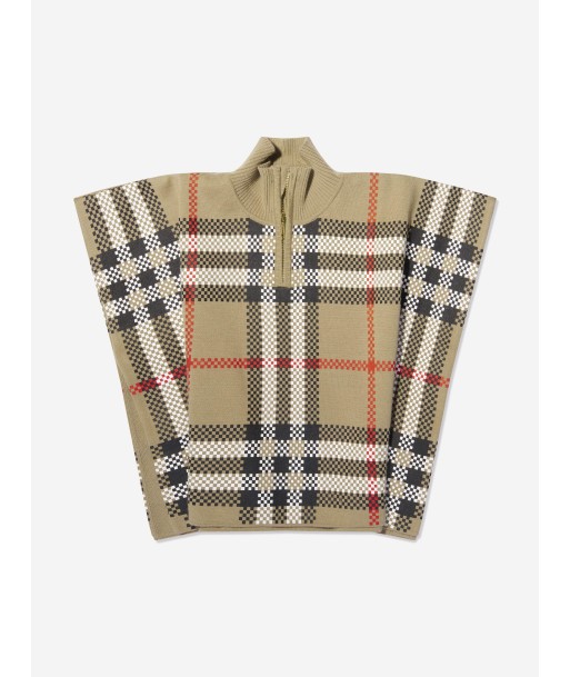 Burberry Baby Girls Ginny Cape in Archive Beige Check brillant des détails fins