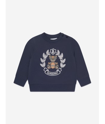 Burberry Baby Girls Crest Sweatshirt in Blue acheter