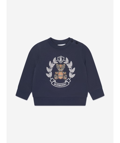 Burberry Baby Girls Crest Sweatshirt in Blue acheter