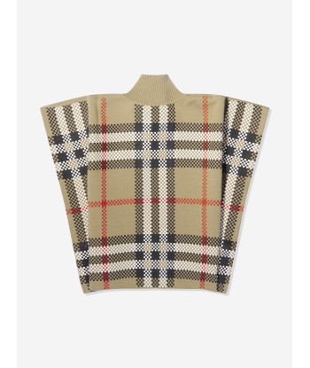 Burberry Baby Girls Ginny Cape in Archive Beige Check brillant des détails fins