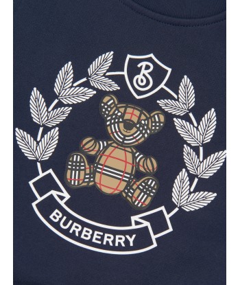 Burberry Baby Girls Crest Sweatshirt in Blue acheter