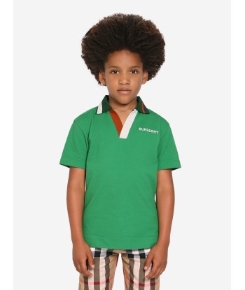 Burberry Boys Douglas Polo Shirt in Green Les magasins à Paris et en Île-de-France