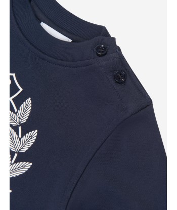 Burberry Baby Girls Crest Sweatshirt in Blue acheter