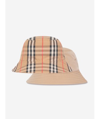 Burberry Kids Reversible Bucket Hat in Beige sélection de produits