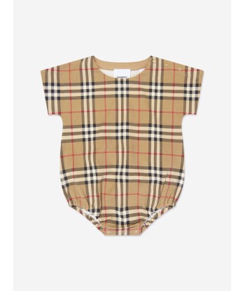 Burberry Baby Bodysuit Set in Archive Beige Check Paris Déstockage Promo