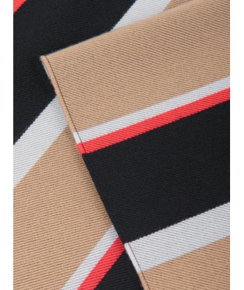 Burberry Kids Icon Rugby Stripe Scarf in Beige Faites des économies