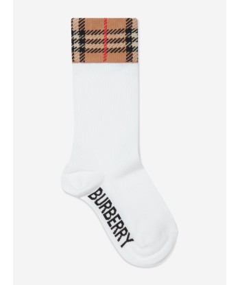 Burberry Kids Check Cuff Socks Set in Black Faites des économies