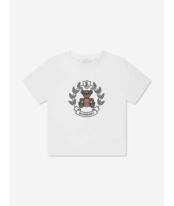 Burberry Girls Cedar Crest Bear T-Shirt in White paiement sécurisé