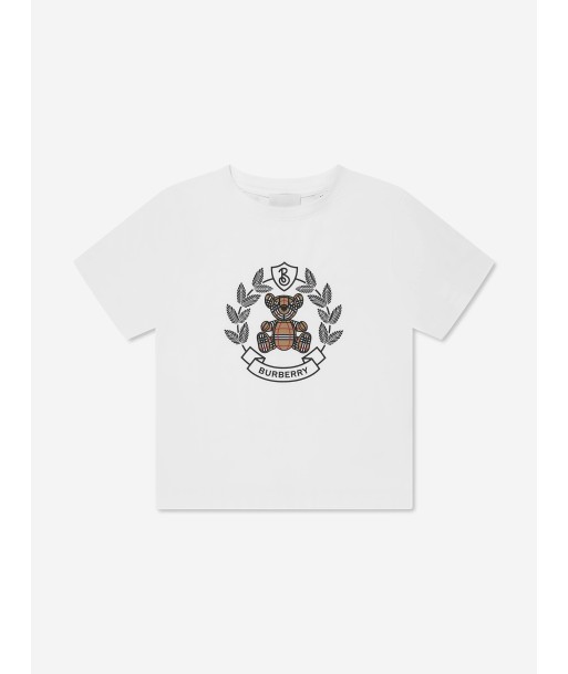 Burberry Girls Cedar Crest Bear T-Shirt in White paiement sécurisé