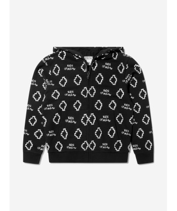 Marcelo Burlon Boys Cotton Logo Print Zip Up Top 50-70% off 