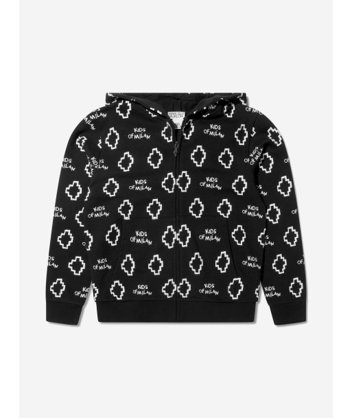 Marcelo Burlon Boys Cotton Logo Print Zip Up Top 50-70% off 