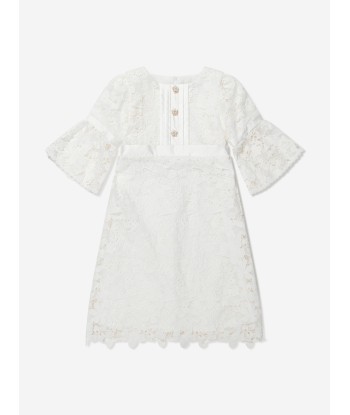 Patachou Girls Lace Dress With Decorative Buttons pas cheres