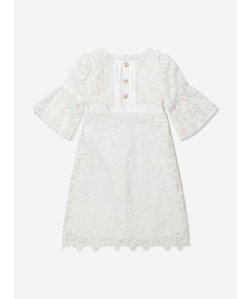 Patachou Girls Lace Dress With Decorative Buttons pas cheres