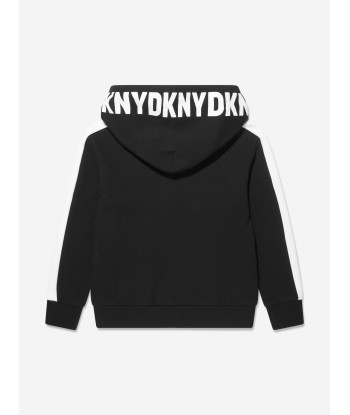 DKNY Boys Contrast Zip Up Top in Black à prix réduit toute l'année