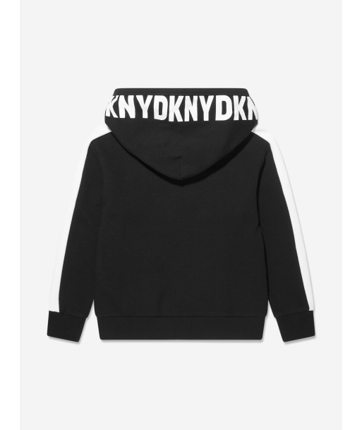 DKNY Boys Contrast Zip Up Top in Black à prix réduit toute l'année