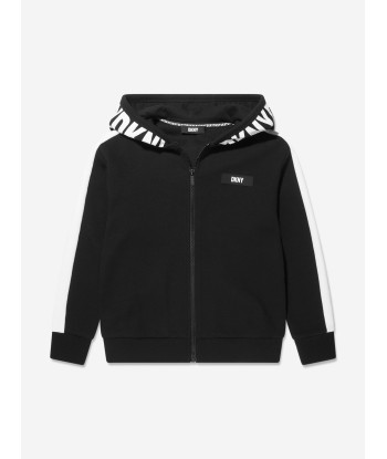 DKNY Boys Contrast Zip Up Top in Black à prix réduit toute l'année