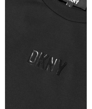 DKNY Girls Long Sleeve Milano Dress in Black meilleur choix