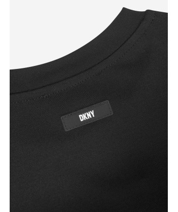 DKNY Girls Long Sleeve Milano Dress in Black meilleur choix