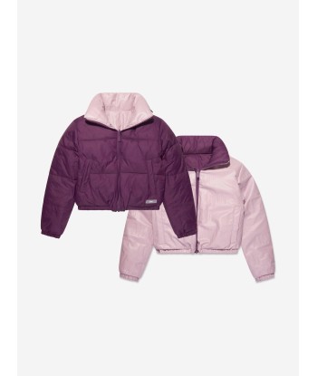 DKNY Girls Reversible Down Puffer Jacket in Purple l'évolution des habitudes 