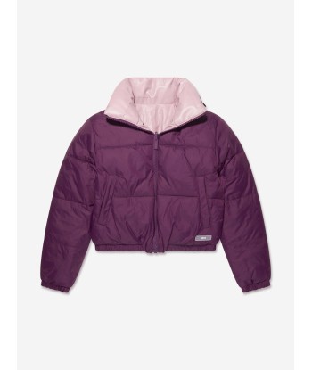 DKNY Girls Reversible Down Puffer Jacket in Purple l'évolution des habitudes 