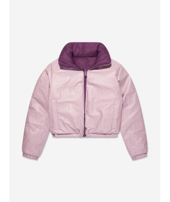 DKNY Girls Reversible Down Puffer Jacket in Purple l'évolution des habitudes 