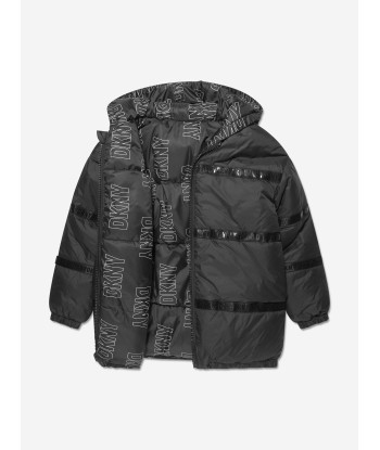 DKNY Girls Reversible Down Puffer Jacket in Black les ctes