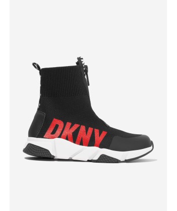 DKNY Kids Logo Sock Trainers in Black le des métaux précieux