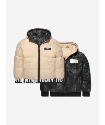 DKNY Kids Reversible Puffer Jacket in Black paiement sécurisé