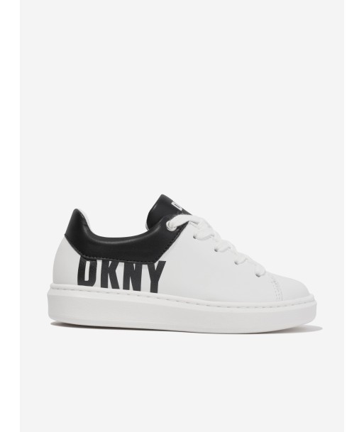 DKNY Kids Leather Logo Trainers in White Amélioration de cerveau avec